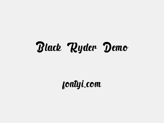 Black Ryder Demo