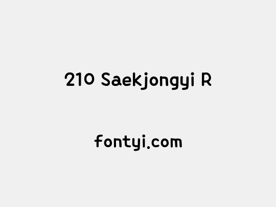 210 Saekjongyi R