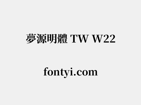 夢源明體 TW W22