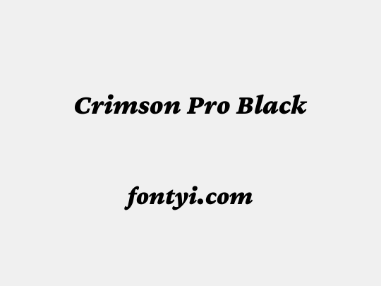 Crimson Pro Black