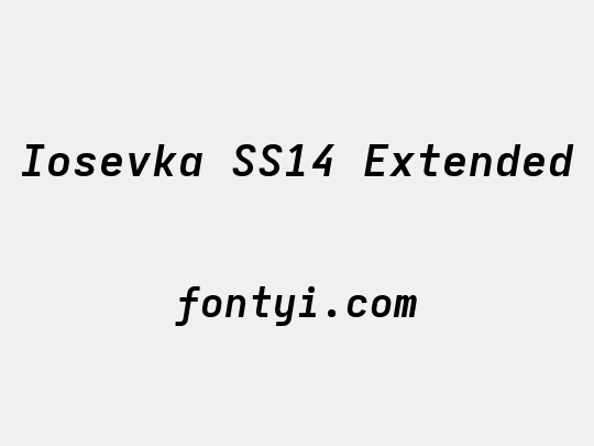 Iosevka SS14 Extended