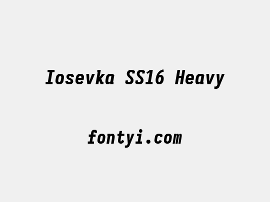 Iosevka SS16 Heavy