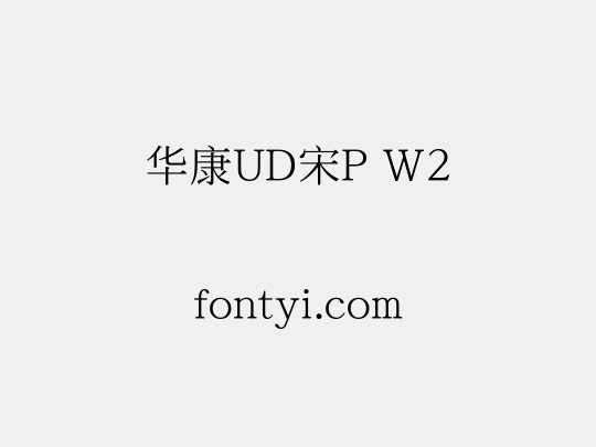 华康UD宋P W2