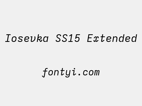 Iosevka SS15 Extended