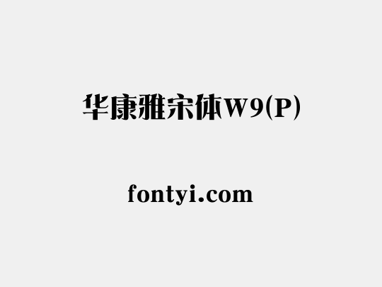 华康雅宋体W9(P)