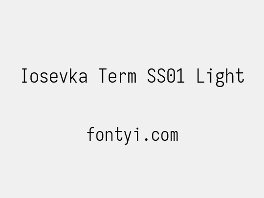 Iosevka Term SS01 Light