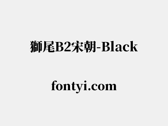 獅尾B2宋朝-Black