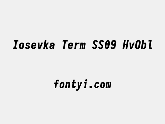 Iosevka Term SS09 HvObl