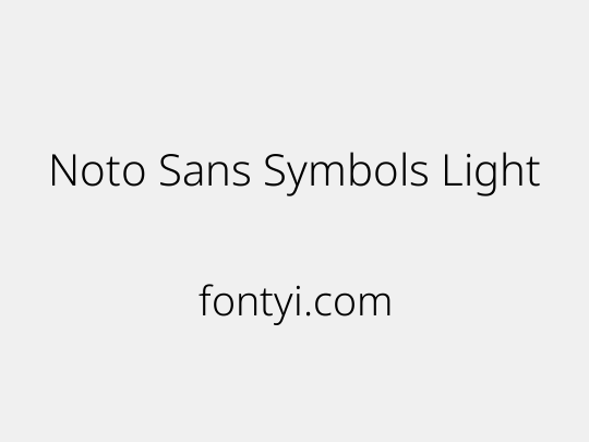 Noto Sans Symbols Light