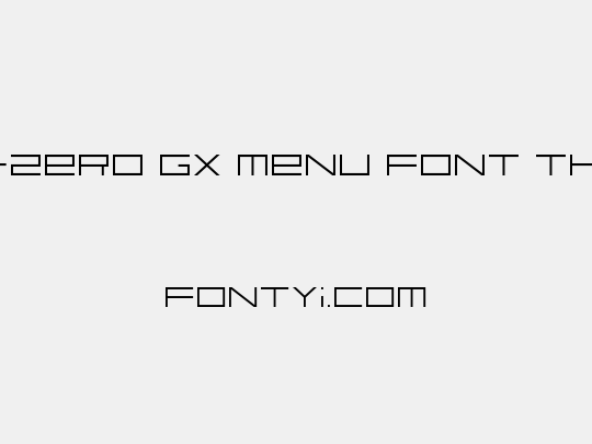 F-Zero GX Menu Font Thin