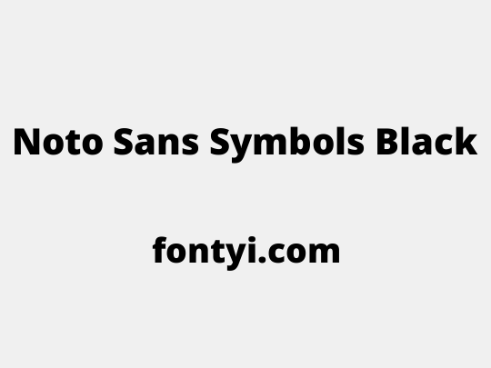 Noto Sans Symbols Black