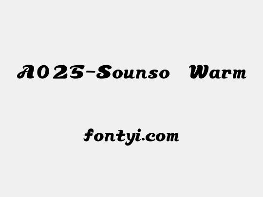 A025-Sounso  Warm