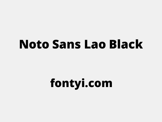 Noto Sans Lao Black