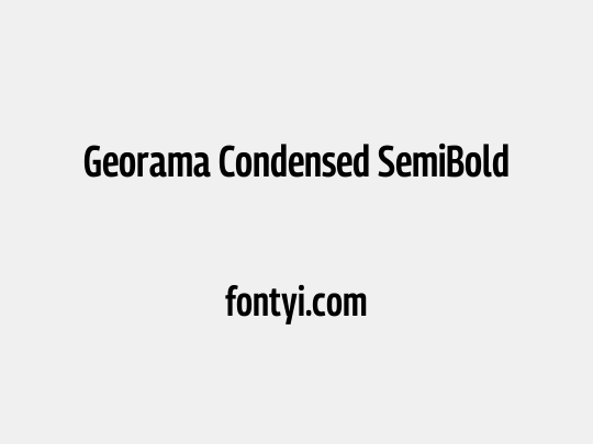 Georama Condensed SemiBold