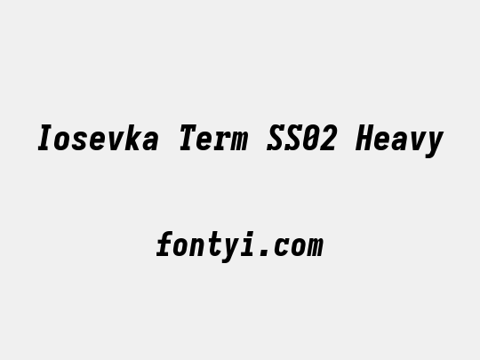 Iosevka Term SS02 Heavy