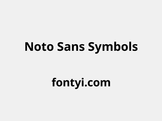 Noto Sans Symbols