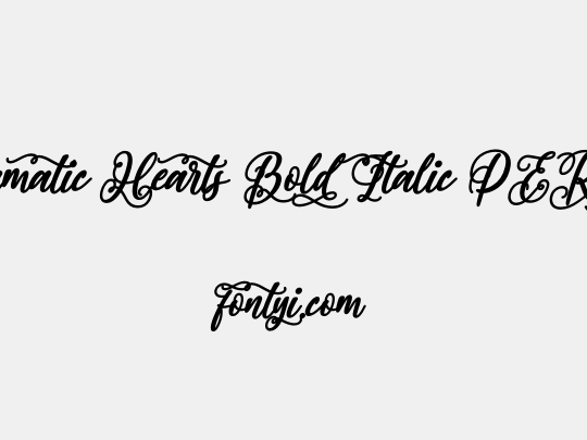 Dramatic Hearts Bold Italic PERSONAL