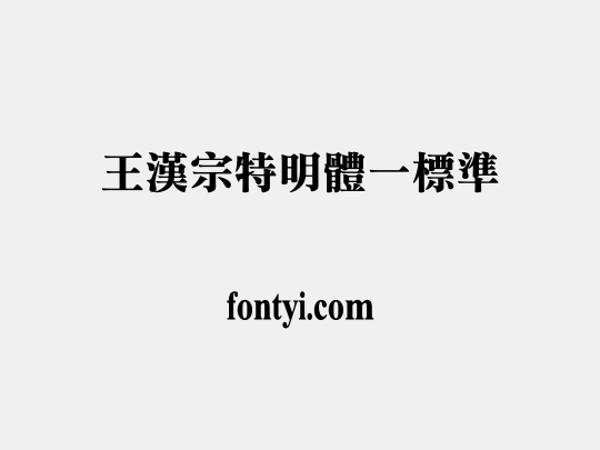 王漢宗特明體一標準