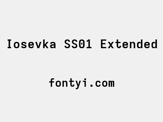 Iosevka SS01 Extended