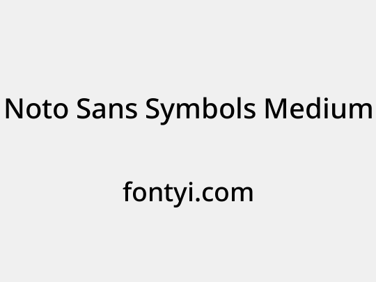 Noto Sans Symbols Medium