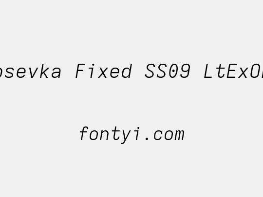 Iosevka Fixed SS09 LtExObl