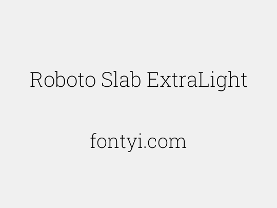 Roboto Slab ExtraLight