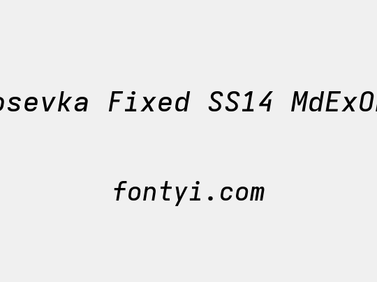 Iosevka Fixed SS14 MdExObl