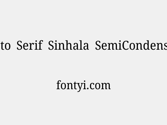 Noto Serif Sinhala SemiCondensed