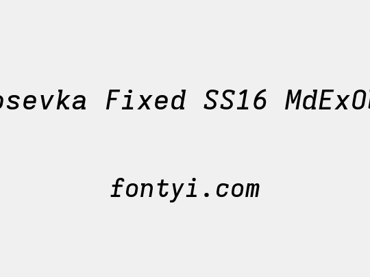 Iosevka Fixed SS16 MdExObl