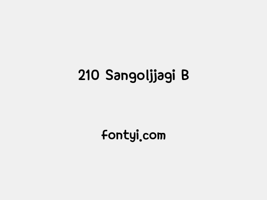 210 Sangoljjagi B