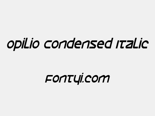 Opilio Condensed Italic