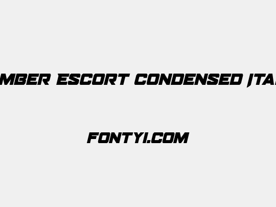 Bomber Escort Condensed Italic