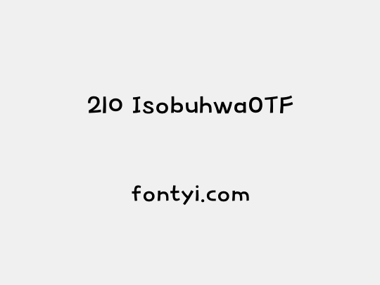 210 IsobuhwaOTF