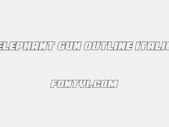 Elephant Gun Outline Italic