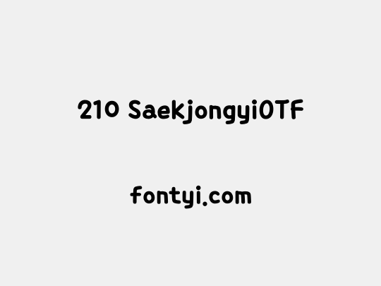 210 SaekjongyiOTF