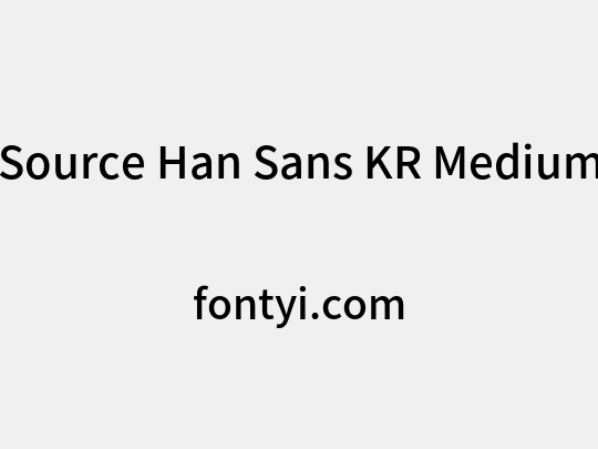 Source Han Sans KR Medium