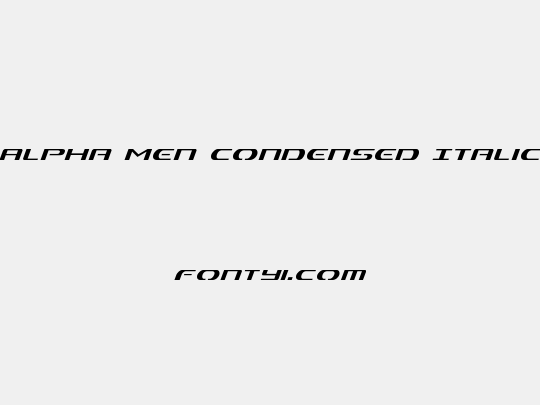 Alpha Men Condensed Italic