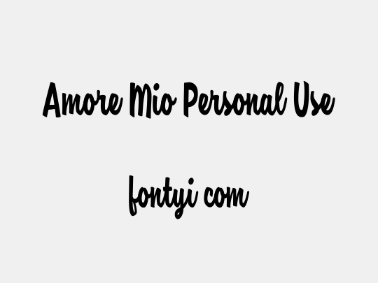 Amore Mio Personal Use