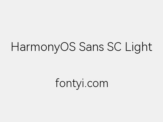 HarmonyOS Sans SC Light