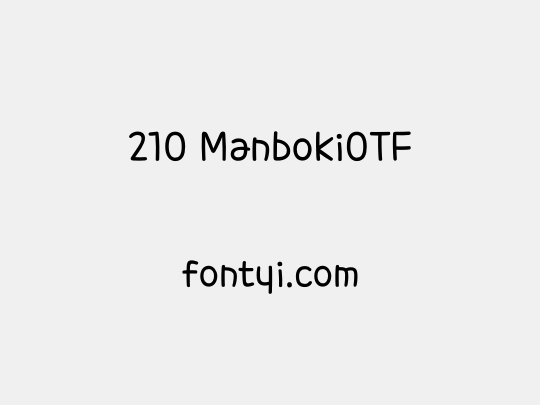 210 ManbokiOTF