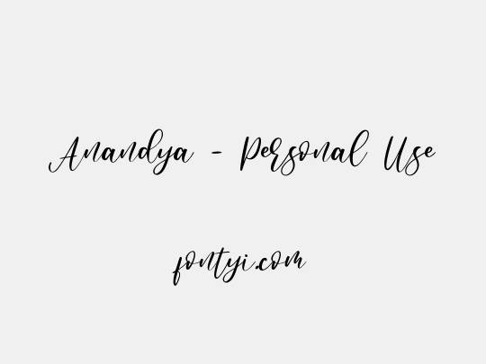 Anandya - Personal Use