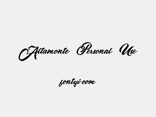 Altamonte Personal Use