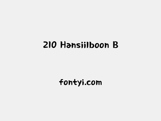 210 Hansiilboon B