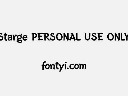 Starge PERSONAL USE ONLY