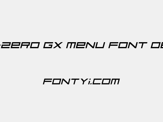 F-Zero GX Menu Font Obl