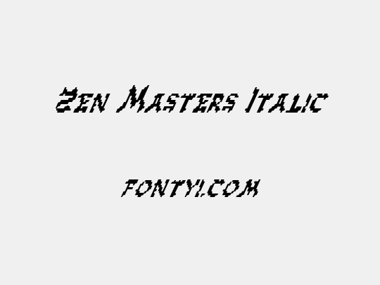 Zen Masters Italic