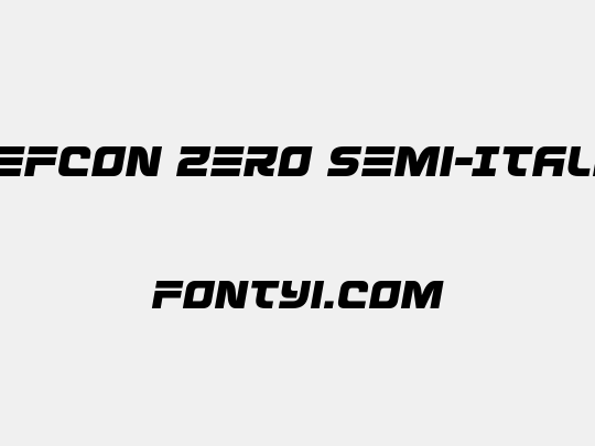 Defcon Zero Semi-Italic