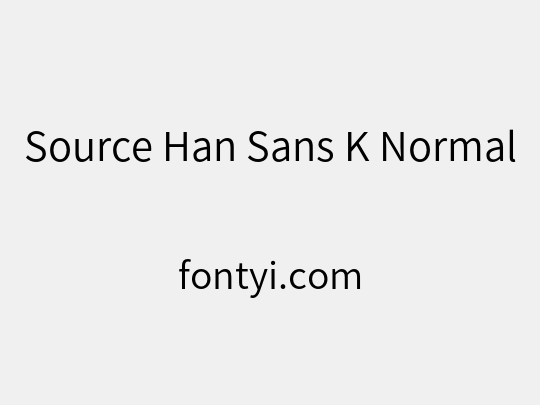 Source Han Sans K Normal