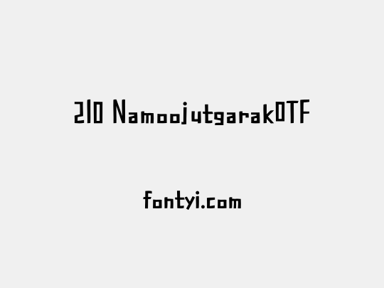 210 NamoojutgarakOTF