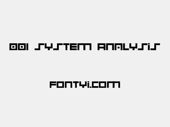 001 System Analysis